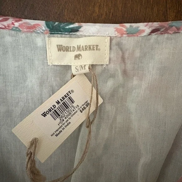 Cost Plus World Market Patchwork Maxi Dress in Pink and Cream - Picture 3 of 3